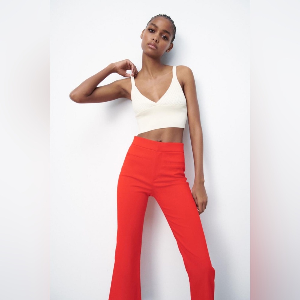 MINI FLARE PANTS INTENSE CORAL